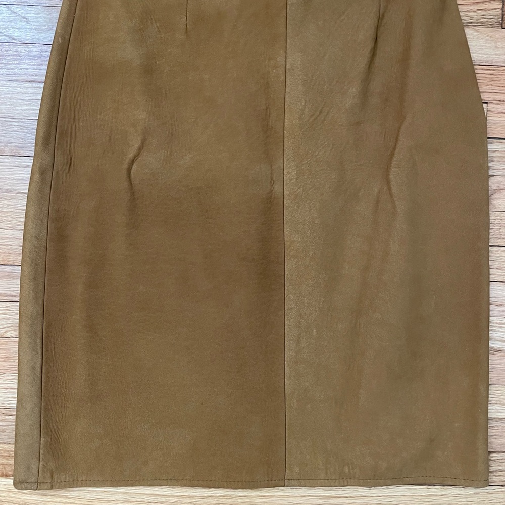 Vintage Tan Leather Skirt - Picture 3 of 13